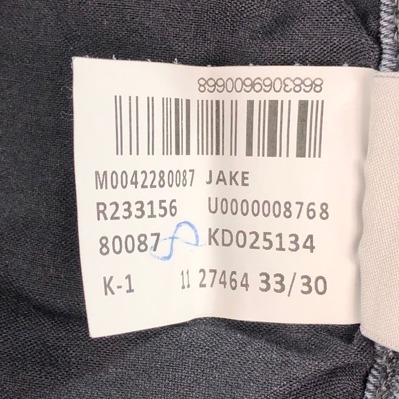 Mavi Jake Slim Leg Mens Jeans 33x30 Dark Grey Denim - Picture 10 of 16